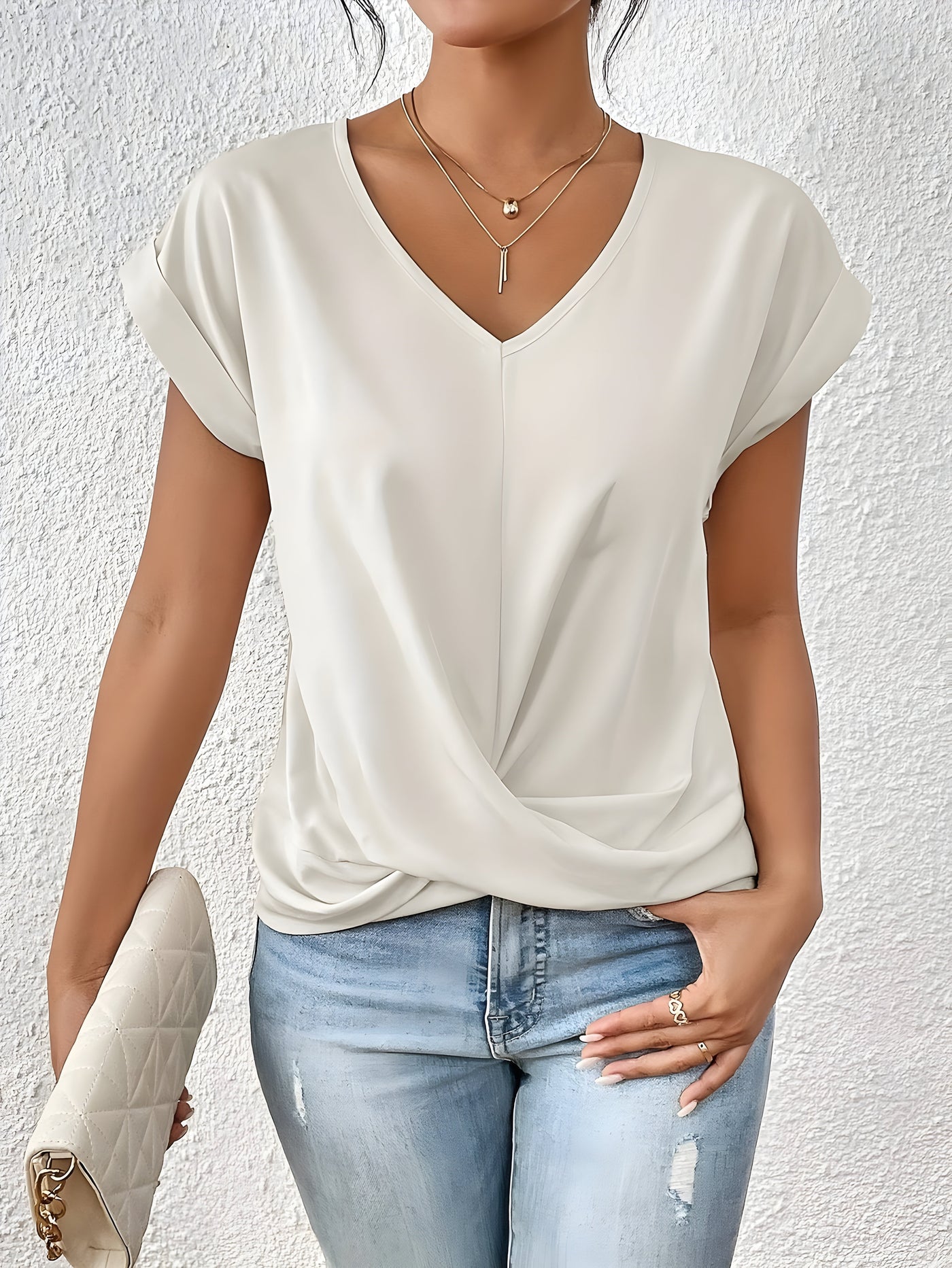 Fjellina | Casual T-shirt med V-hals